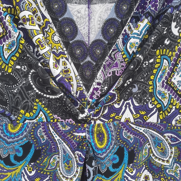 Dressbarn Cap Sleeve V-neck Printed Floral Dress Size 16 - Picture 6 of 7